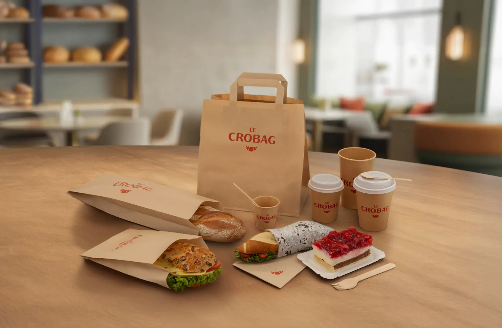 Verpackungen für Bäckereien - Faltenbeutel, Kaffeebecher, Servietten