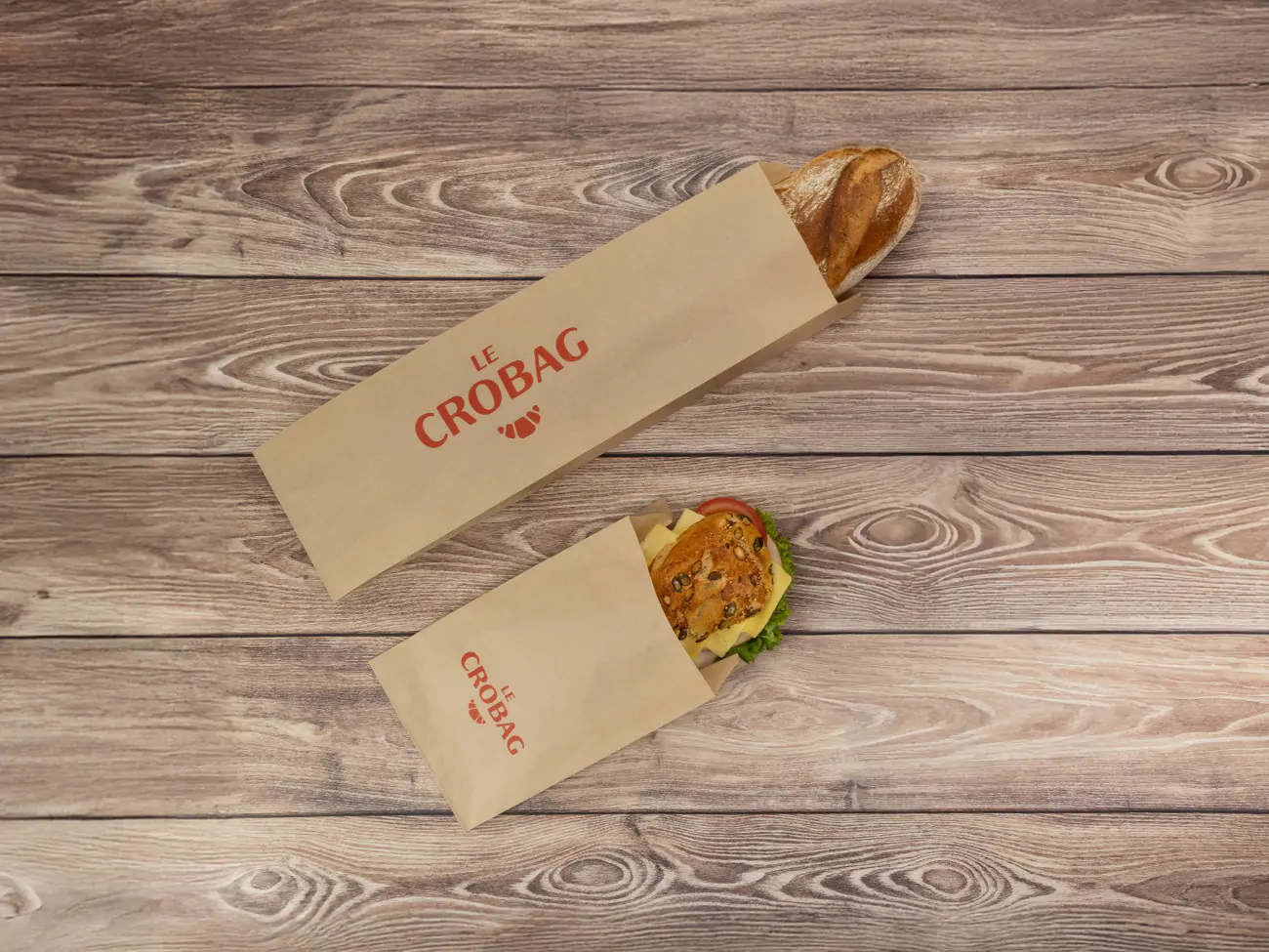 Papierfaltenbeutel mit Druck