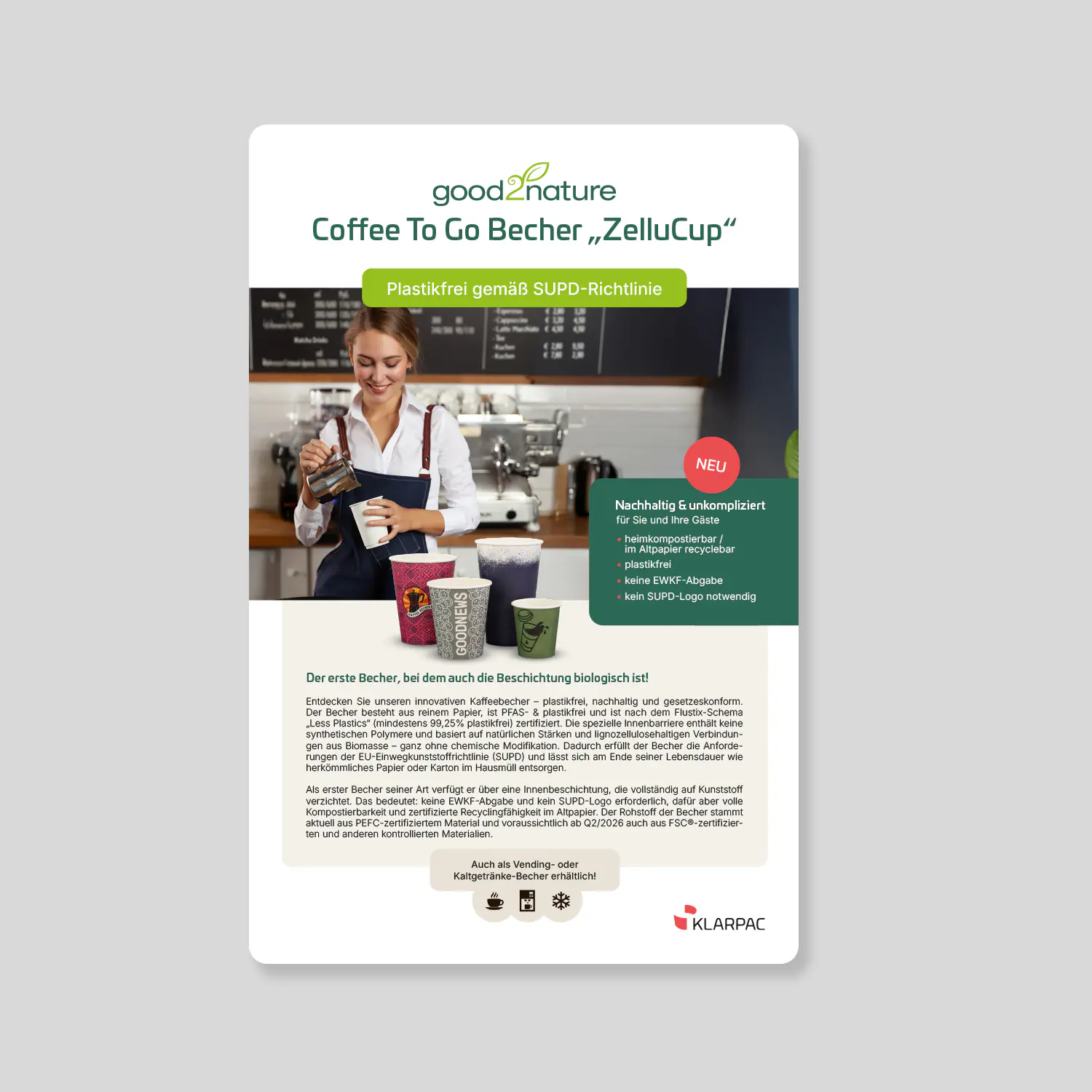 Flyer Zellucup - Plastikfreie Kaffeebecher