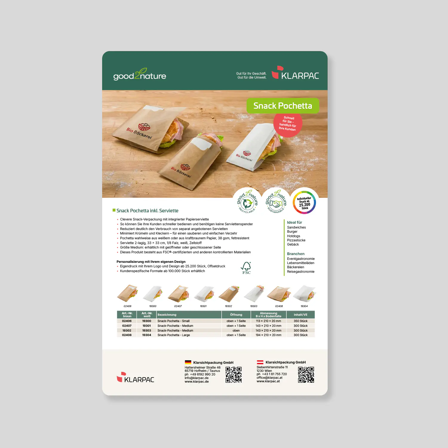 2026 Flyer Snack Pochetto Verpackung